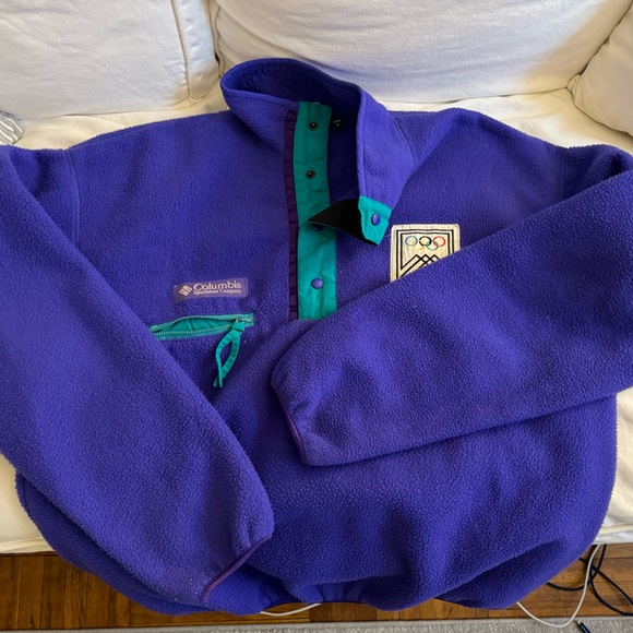 Vintage Columbia Olympics quarter zip (button) sweatshirt - Picture 2 of 3